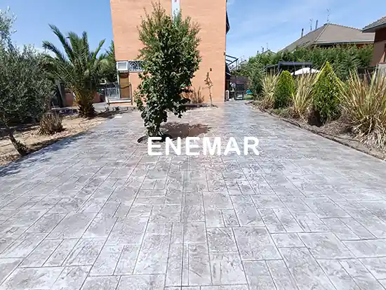 Obra de hormigón impreso en Coslada