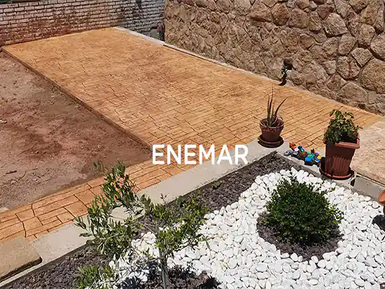 Obra de hormigón impreso en El Álamo