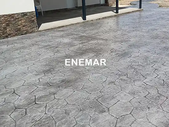 Obra de hormigón impreso en Huecas