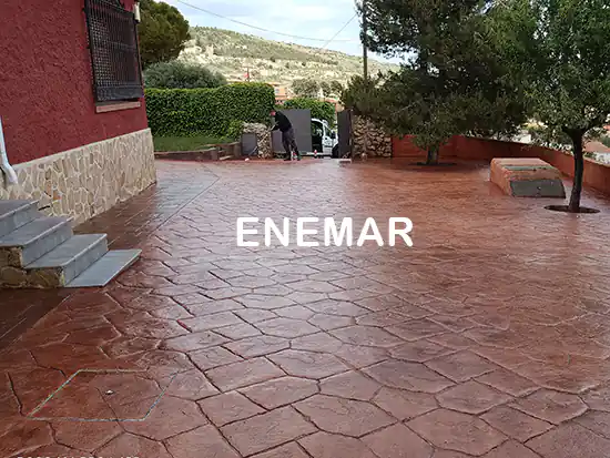 Obra de hormigón impreso en Morata de Tajuña