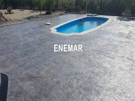 Obra de hormigón impreso en Quijorna