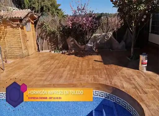Video Hormigón impreso para bordede piscina